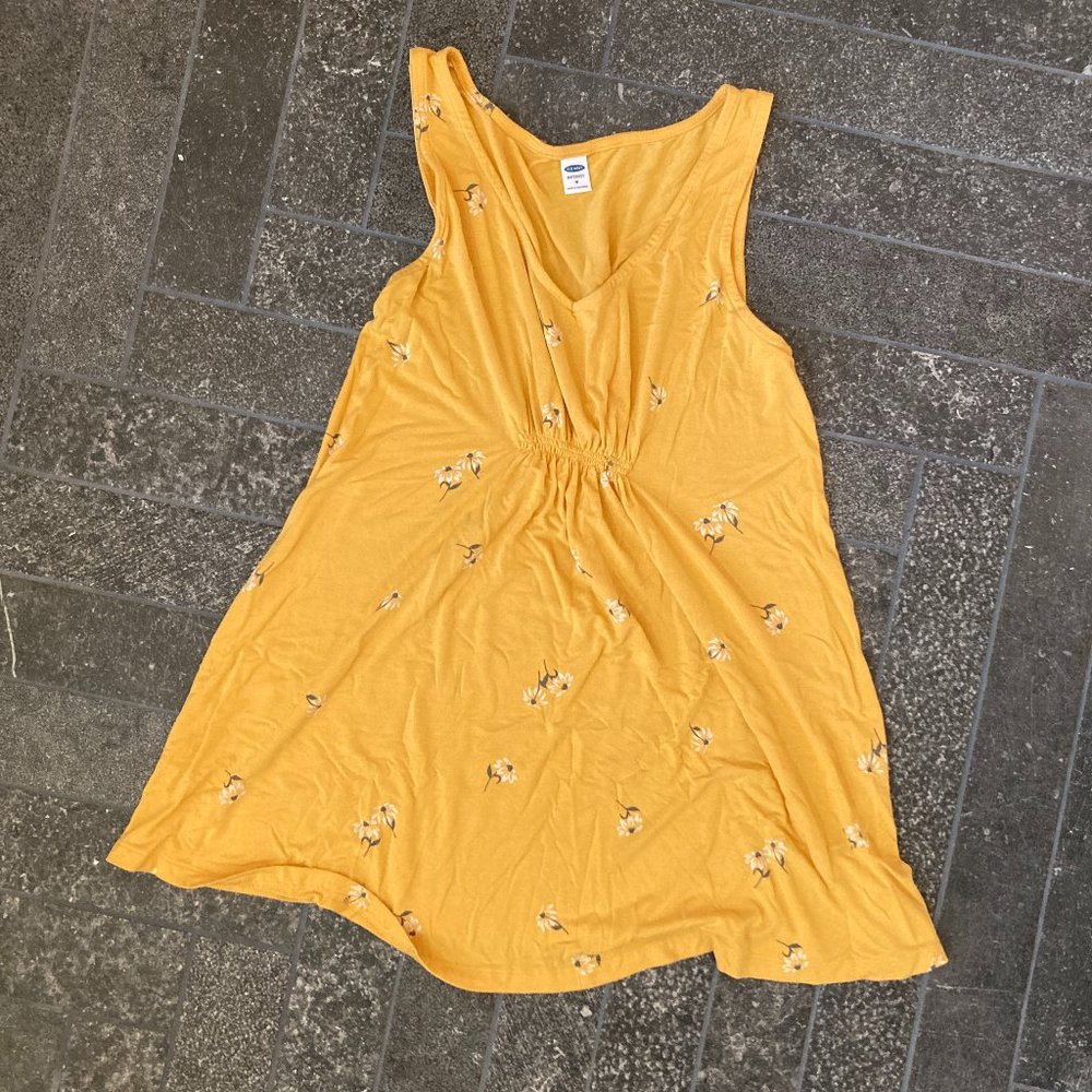 Yellow floral maternity tunic tank top